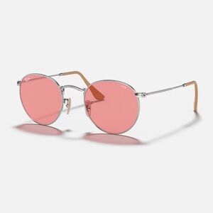 Ray-Ban — Round Washed Evolve Pink Sunglasses